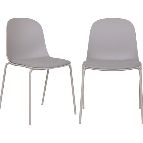 Chaise Madalena, grise, en plastique, coussin d'assise (1/5)