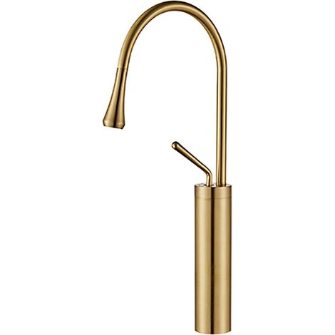Robinet Mitigeur Lavabo Haut Doré Chrome en Laiton avec Bec Pivotant 360° Design Moderne Salle de Bain Évier (1/5)