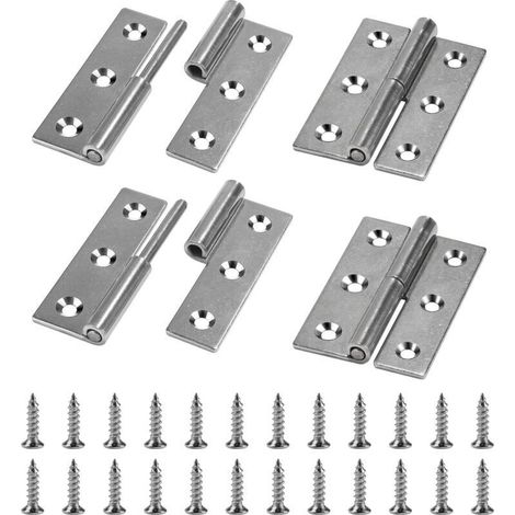 abnehmbare Türscharniere aus Edelstahl 304, Grau, 7,5 x 5 cm (1/4)