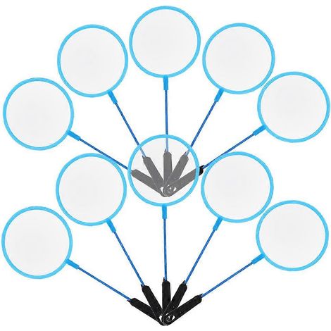 Lot de 10 épuisettes de pêche en plastique ABS bleu ciel, conçues pour une utilisation en aquarium afin d'améliorer les compétences. (1/5)