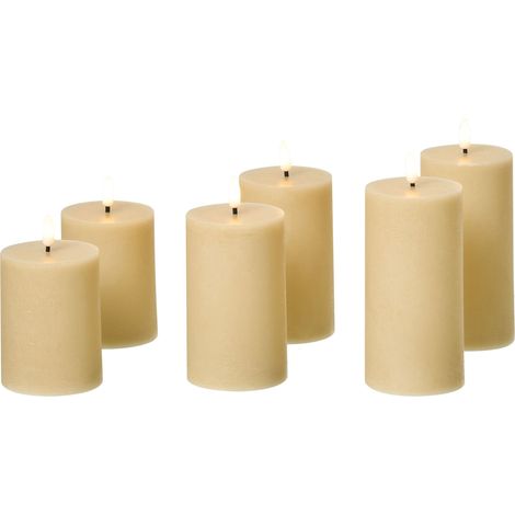 Set di 6 decorazioni natalizie a LED per interni Candele accessorie di paraffina Beige Braise