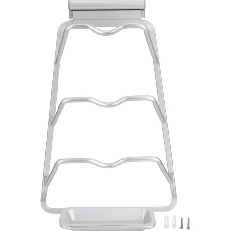 Porte Couvercles Et Planches À Découper - Support Mural En Aluminium 3 Niveaux Avec Bac À Eau - Organisateur De Cuisine (1/5)