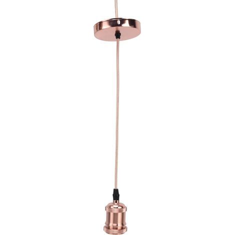 Lampenfassung, 1 m lange, aluminiumummantelte Deckenleuchte mit Kabel für Schlafzimmer, Roségold, EU-Stecker 100–240 V (1/5)