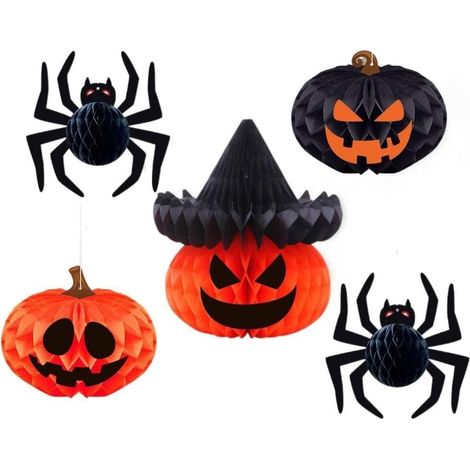 Journée des fantômes d'Halloween - Décoration - Suspension pour boule de cristal - Décoration de fête d'Halloween - Cellule stéréo citrouille araignée - Cellule d'Halloween (1/5)