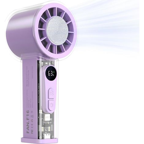 4000 mAh Ventilateur turbo portable avec refroidissement à glace, batterie de , affichage numérique, parfait pour les voyages, les activités en plein air, excellent cadeau pour hommes et (1/5)