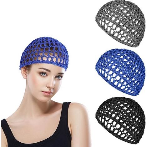 pezzi - Rete corta per dormire da donna - Riutilizzabile - rete per capelli cappello in rayon lavorato a maglia rete per dormire, fascia per capelli lunghi, lisci e ricci all'uncinetto per coprire i c (1/5)