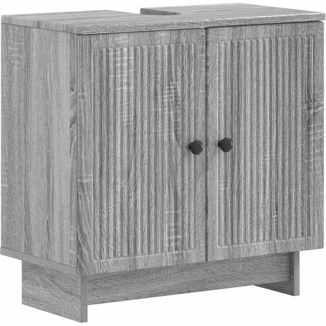 Bathroom Sink Cabinet EDE Grey Sonoma 59.5 x 31.5x 59 cm vidaXL (1/5)