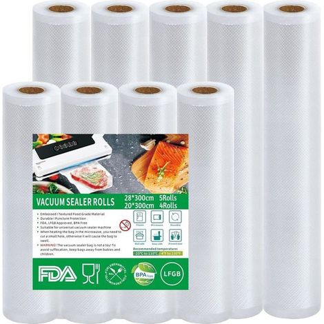 Lot de 6 Rouleaux Sous Vide 20x300cm et 28x300cm pour Appareil Alimentaire (1/4)