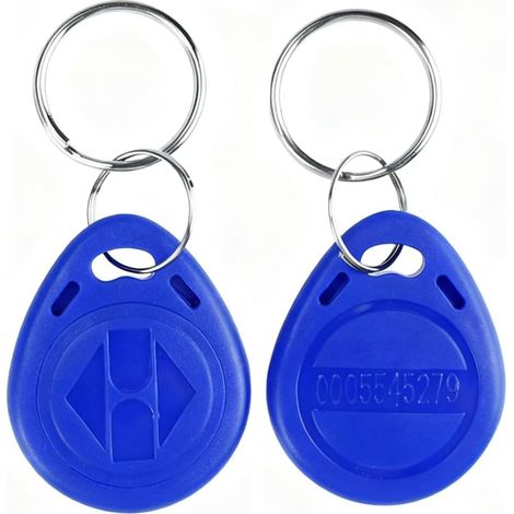 Porte-clés RFID 125 kHz - Carte d'identification de proximité - Carte de clavier pour système de contrôle d'accès - Verrou de sécurité en gros, lecture seule (bleu) (100) (1/5)
