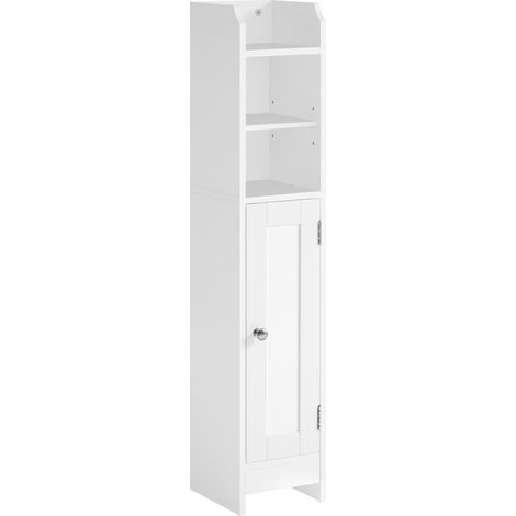 Vasagle – Meuble de salle de bain d’angle blanc nuage – Armoire étroite avec étagères réglables – Dimensions 20 x 18 x 92 cm – Rangement pour papier toilette (1/5)