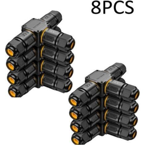 8 PCS Connecteurs de Câbles Étanches IP68 - Boîte de jonction 3 voies connecteur etanche 3 fils - Raccordement extérieur du jardin - Dérivation de câble 6-11mm - Coffret électrique externe étanche (1/5)
