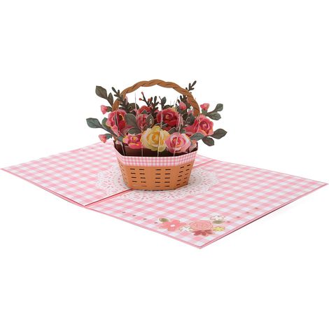 Grußkarten mit rosa Rosen – Exquisite Gravur – Umweltfreundliche 3D-Grußkarten zum Valentinstag (1/5)