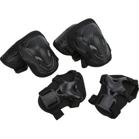 Ensemble de protections pour patins à roulettes : genouillères, coudières et protège-poignets réglables, confortables pour adultes. (1/5)