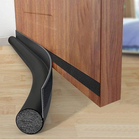 Bas de porte unilatéral - 96 cm (coupeable) - Cuir PU & mousse PE - Noir - Anti-bruit/antifroid (1/5)