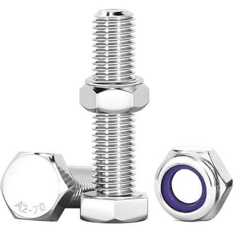 Boulons M8 à Six Pans Avec écrous Assortiment Acier Inoxydable A2 V2A Vis à Métaux M8 X 35mm 10Pcs Pour Meubles, Voitures, Vélos, Bateaux, Impression 3D (1/5)