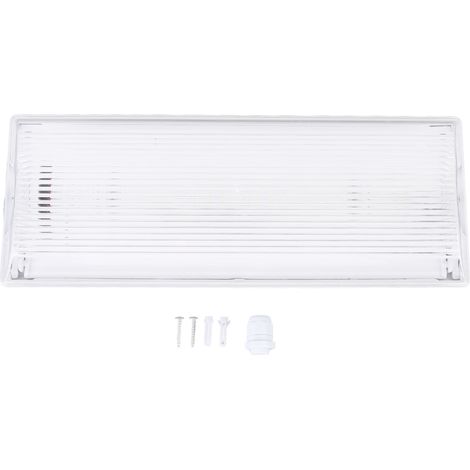 Bloc de secours LED double tête IP65 3W ABS autonome 3h éclairage sécurité sortie urgence hôtel supermarché (1/5)