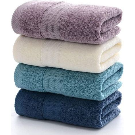 Serviettes de bain Ensemble de serviettes de bain, serviettes en coton légères et très absorbantes à séchage rapide, lot de 4 (1/5)