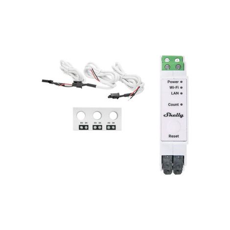 Shelly Pro 3EM con 3 Pinze CT 63A - Misuratore Energia Trifase