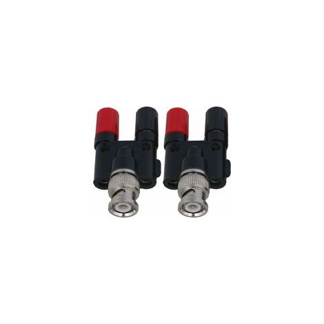 Lot de 2 connecteurs coaxiaux BNC mâle vers double banane pour oscilloscope – (1/5)