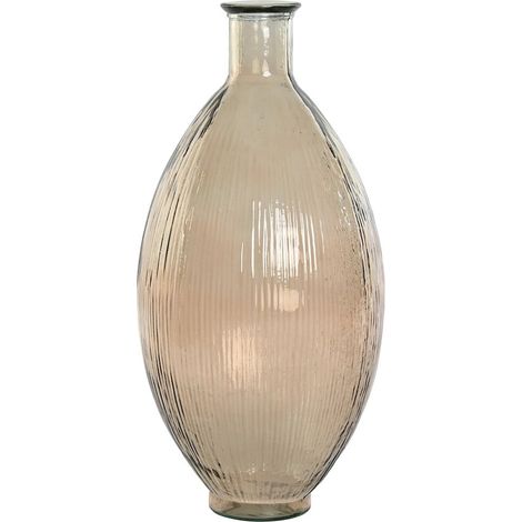 Vase en cristal recyclé taupe pour élégance intérieure - Taupe raffiné en cristal (1/3)