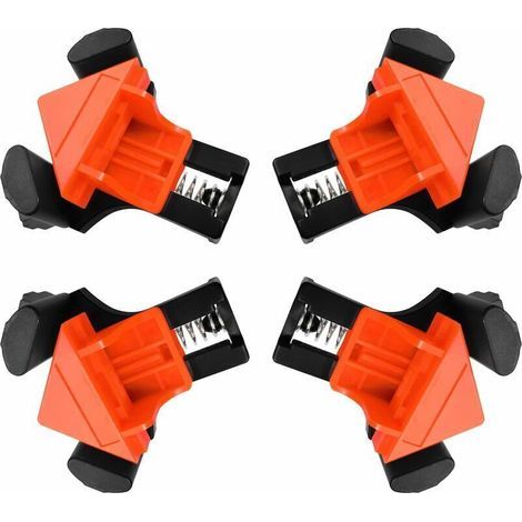 Presses D'angles Menuiserie, 90 ° Serre Joint Angle,Serre Joint Angle,Clip De Cadre Fixateur à Angle Droit Pour Le Travail Du Bois,Pour Le Travail Du Bois, Le Cadre Photo Bricolage,Outils à Main 4pcs (1/5)