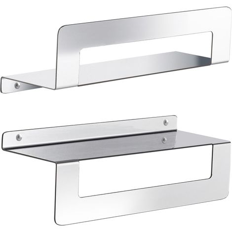 Etagère CLEO avec porte-serviettes 300 mm, inox poli (1/3)