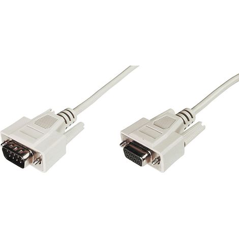 Digitus Seriell Verlängerungskabel [1x D-SUB-Stecker 9pol. - 1x D-SUB-Buchse 9pol.] 3.00 m Beige