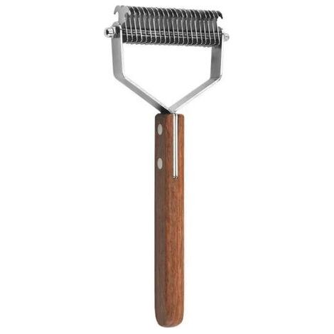 Brosse pour chiens et chats, peigne de toilettage pour animaux de compagnie : démêle les poils et réduit considérablement la perte de poils. (1/5)