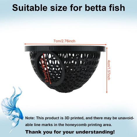 Abri Flottant pour Poisson Combattant Décoration de Lit de Repas pour Poisson Betta Tunnel de Repos Imprimé en 3D pour Aquarium