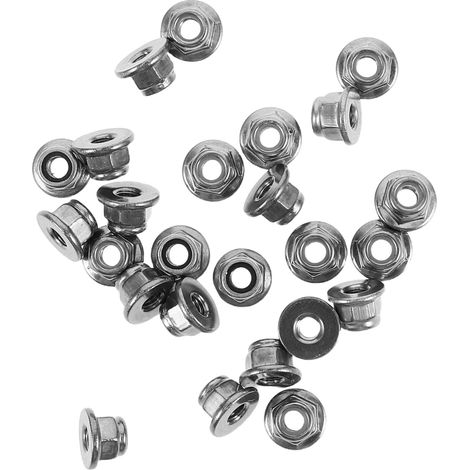 Lot de 25 écrous à embase hexagonale en acier inoxydable avec insert (1/5)