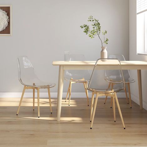 Sillas de comedor 4 unidades transparente PET (1/5)