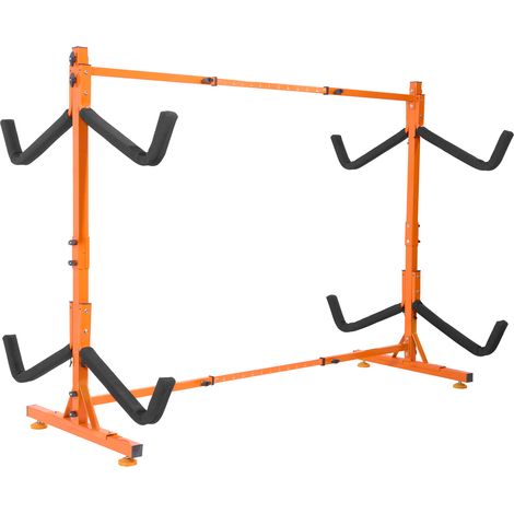 VEVOR Rastrelliera per Kayak Autoportante, Supporto per Kayak per 4 Paddleboard per Canoa Kayak, Supporto per Gancio per Kayak in Acciaio Resistente con Bracci Imbottiti e Larghezza Regolabile