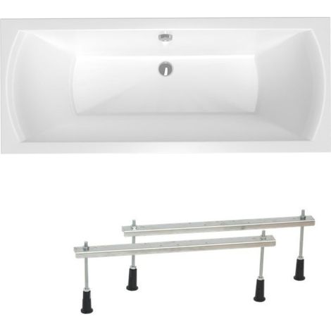 Siko Laguna Idea Plus Bañera rectangular con patas, 170x75 cm, acrílico, izquierda y derecha, blanco (ID1700PLUS-SET) (1/5)