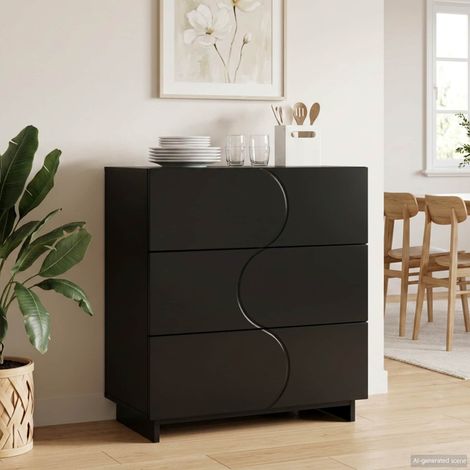 vidaXL Sideboard Black 70 x 38 x 75 cm Engineered Wood (1/5)