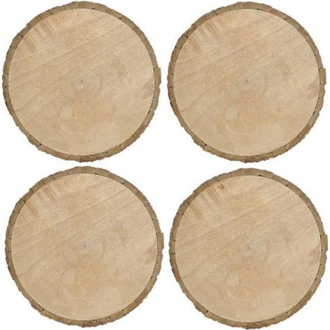 Lot de 4 dessous d'assiette en rondin de bois rond 30 cm collection BARK (1/5)