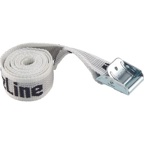 sangle - avec boucle de serrage - 1 mètre x 25 mm - blanche - bizline 390479