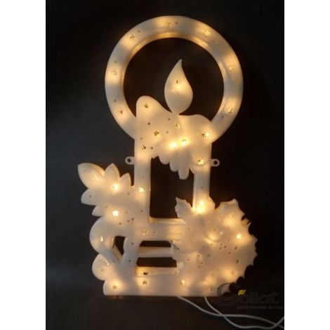 Dekorative, leuchtende Hängekerzenfigur mit 35 Lichtern, weiß, netzbetrieben (1/2)