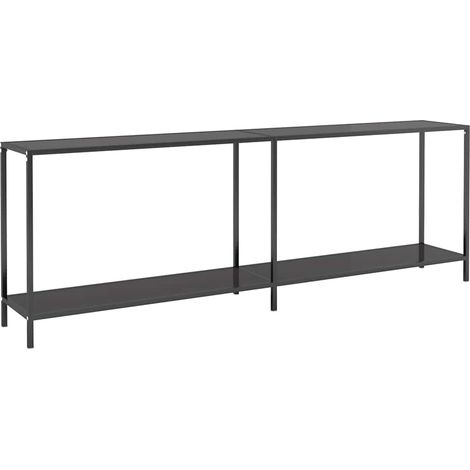 Maison Exclusive - Tavolo Consolle Nero 220x35x75,5 cm in Vetro Temperato