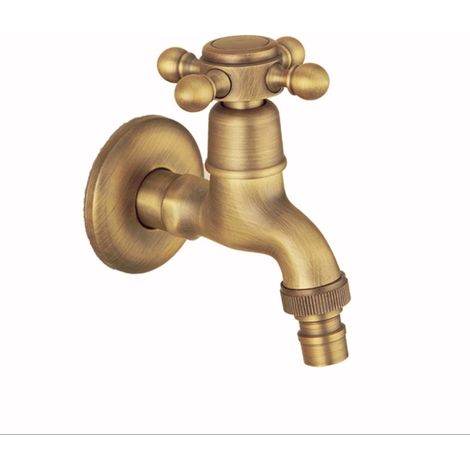 (Style K) Robinet extérieur en laiton antique, robinet de jardin mural, robinet pour machine à laver, robinet simple pour balai à eau froide (1/5)