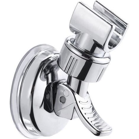 Duschkopfhalterung mit Saugnapf, Wandhalterung aus verchromtem Metall, max. Traglast 5 kg, Badezimmeraccessoire (1/4)