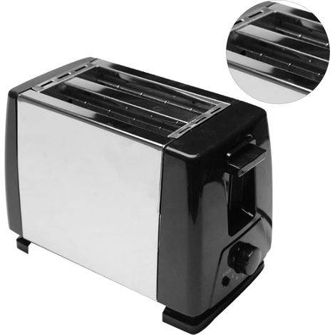 Grille-pain noir 2 tranches à fentes extra larges, entièrement automatique, machine à sandwichs multifonctionnelle pour petit-déjeuner, 220 V UE