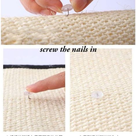Tapis À Gratter - Sisal Naturel - Pour Chat - Protection Meubles Et Murs - 42 X 30 X 0 5 Cm (1/4)