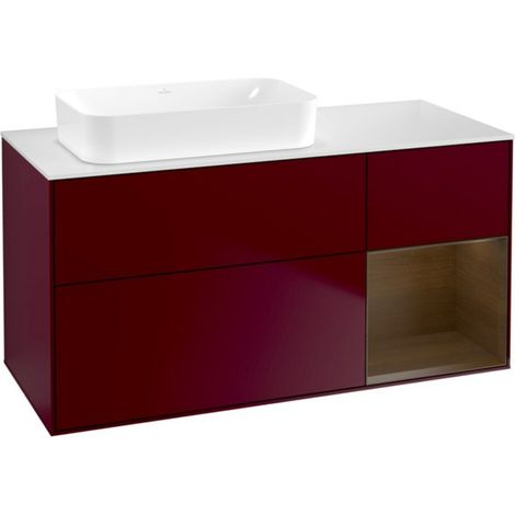 V&B Waschtischunterschrank Wandbeleuchtung Finion 120x60 cm, Reg re wal veneer, Peony Matt (1/2)