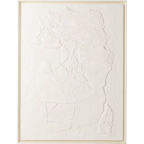 Tableau blanc texturé en toile et pin - blanc (1/4)