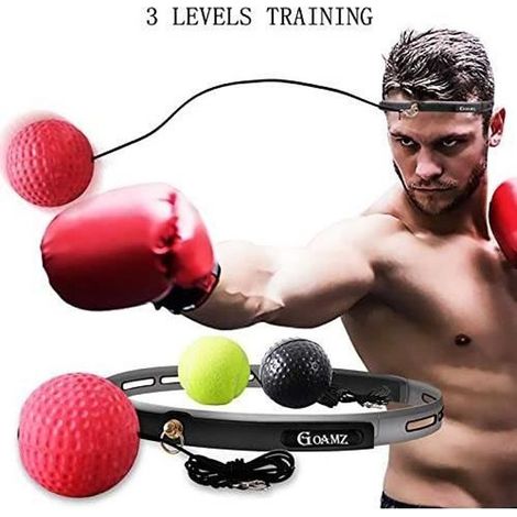 Boxe Balle, 3 Différents Boxing Reflex Ball + Bandeau Ajustable, pour Les Réactions de Vitesse d’entraînement s’améliorent (1/4)