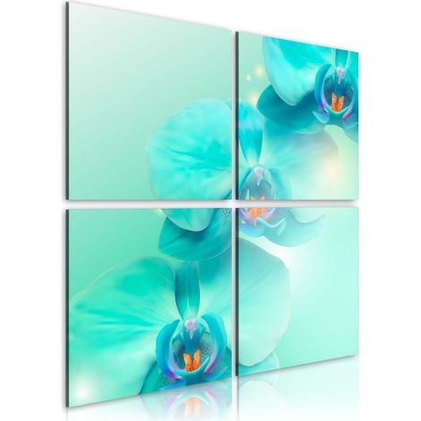 Tableau Imprimé "Orchidées D'azur" 40 x 40 cm (1/2)