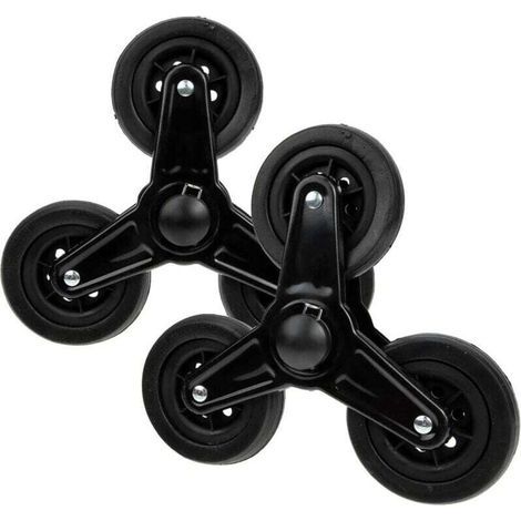 2 ruedas plegables para carrito de compras, ruedas para escaleras, repuestos portátiles, ruedas ligeras para subir escaleras, ruedas triangulares para subir escaleras (1/4)