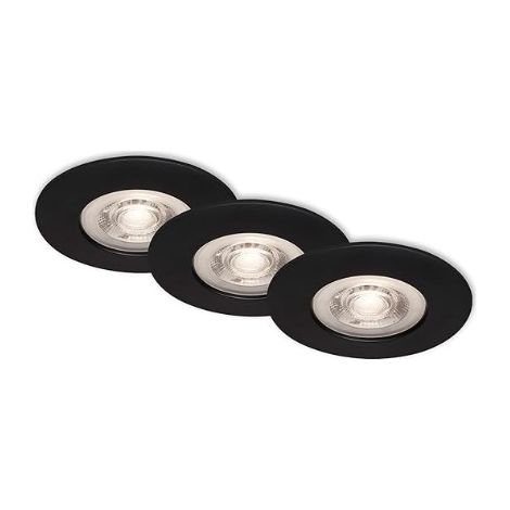 KULANA SET 3 FARETTI INCASSO D. 6,8CM/5W/460 LM NERO OPACO