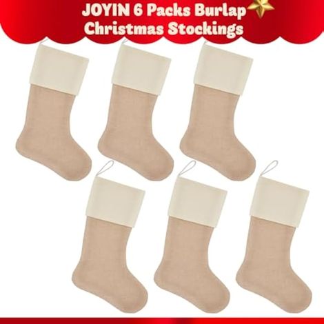 6 chaussettes de Noël à suspendre à la cheminée, décoration de Noël à faire soi-même (45,7 cm) (1/4)