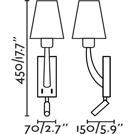 REM Aplique de pared oro viejo mate/negra con lector LED 29683-21 (1/2)